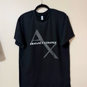 Men’s cotton t-shirt with Armani Exchange logo, sizes M and L, soft